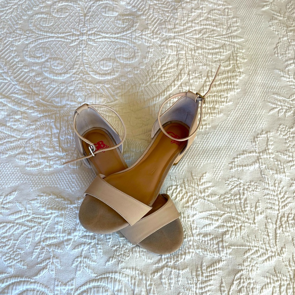 GB Girls Block-Girl Microfiber Ankle-Strap Block Heel Dress Sandals